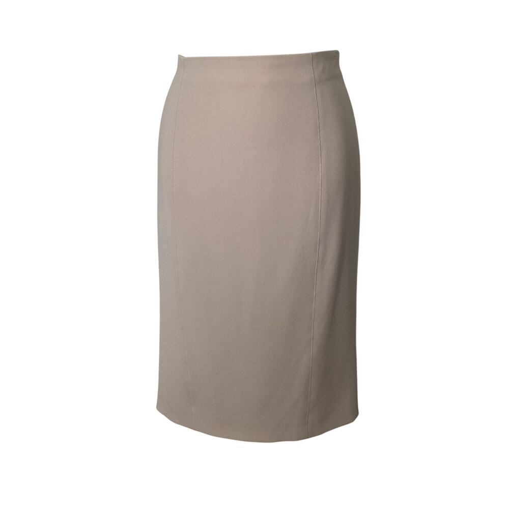 Max Mara Gorgeous Cream Ivory Crepe Stretch Classic Career Pencil Skirt 12  M